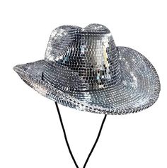 A fashionable statement piece, the Disco Ball Cowboy Hat is designed with a shimmery discoball-effect and made with lightweight materials for comfortable wear. Perfect for any special occasion, this stylish choice will be sure to turn heads. Western Party Dress, Disco Ball Cowboy Hat, Disco Cowboy, Electric Forest Festival, Rave Music, Western Party, Coachella Valley Music And Arts Festival, Rave Girl, Ultra Music Festival