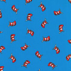 Robert Kaufman fabric bundle FQ (approximately 18" x 21") Dr. Seuss Cat In The Hat Fabric By The Yard and Thing One and Thing Two Panel FQ Fabric Bundle Dr Seuss Background, Dr Seuss Wallpaper, Blue Blue Background, Dr Seuss Fabric, Thing One And Thing Two, Aqua Quilt, Read Across America Week, Dr Seuss Books, Orange Quilt