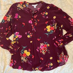 Maroon Base With Multi-Colored Floral Pattern Tunic Blouse. Dry-Cleaned Only, Never Worn. 100% Rayon. Non-Smoking Household. Tunic Pattern, Floral Tunic, Tunic Blouse, Old Navy Tops, Navy Tops, Floral Tops, Floral Pattern, Old Navy, Tunic Tops