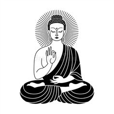 buddha sitting in the lotus position with his hands together