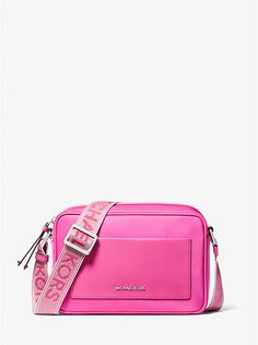 Jet Set Large Nylon Gabardine Crossbody Bag | Michael Kors Brand Lettering, Bag Michael Kors, Michael Kors Crossbody Bag, Michael Kors Purse, Michael Kors Collection, Spring Summer 2024, Cute Everyday Outfits, Nylon Bag, Metallic Leather