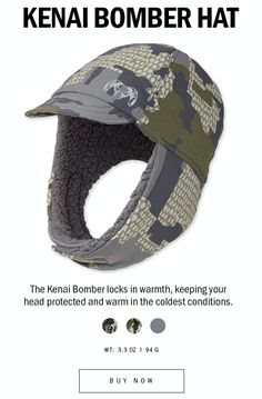 The Kenai Bomber locks in warmth, keeping your head protected and warm in the coldest conditions. Featuring convertible ear flaps, wind and water-resistant fabric, 3DeFX+® insulation, and a high loft fleece lining, it’s a must have for cold weather hunts. Funk Music, Camping Adventure, Hunting Gear, Water Resistant Fabric, Sherpa Fleece, The Heat, Trekking, Water Repellent, Cold Weather