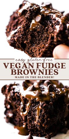 vegan fudge brownies made in the blender