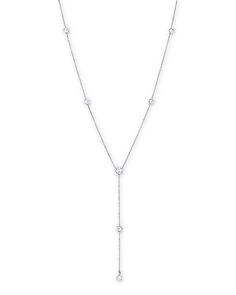 Bloomingdale's - Diamond Station Lariat Necklace in 14K White Gold, 0.75 ct. t.w. - 100% Exclusive White Gold Studs, Diamond Jewelry Designs, Exclusive Jewelry, Emerald Gemstone, Lariat Necklace, Gold Studs, Minimalist Jewelry, Cute Jewelry, White Gold Diamonds