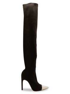 Please note this is a pre-owned vintage item that may display signs of wear consistent with the condition and grade listed above. Graphic accessories are threaded throughout givenchys resort 2017 collection, and these ribbed-knit black boots are one of the most striking. Theyre designed with a ribbed-knit covered high stiletto heel with a white leather toe cap. Style yours with mini skirts and flaunt these gorgeous boots givenchy over the knee stretch-knit boots with white leather toe cap in black elastane. Condition: Very good. Sign of wear: Wear in the soles. Material: Elastane/leather. Size: Eu40/us10/uk7. Sku: 226638. Elastane upperElastane soleLining: ElastaneImported Givenchy Boots, Boots On Sale, Knee Stretches, Gorgeous Boots, Display Signs, Knit Boots, Cap Style, Boots For Sale, Stiletto Heel