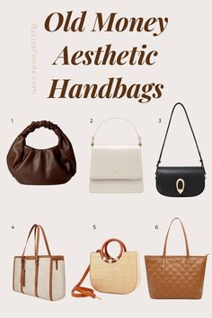 15 affordable old money handbags that’ll make you look elegant and expensive. Old money big handbag. Old money style handbags. Old money purse. Old Money Style Bags, Old Money Tote Bag, Old Money Bags For Women, Elegant Bags For Women, Old Money Purse