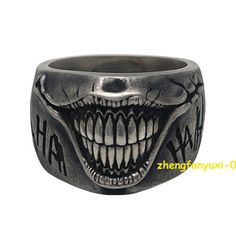 ad eBay - Find many great new & used options and get the best deals for Customized Original The Joker Smiling Face 925 Silver Ring Men Personality Ring at the best online prices at eBay! Free shipping for many products! Joker Smiling, Men Personality, Silver Ring Men, Joker Costume, Japanese Tattoo Art, Ring Men, Smiling Face, The Joker, 925 Silver Ring