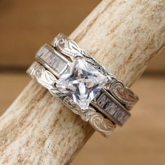 Antler Rings, Western Wedding Rings, Silver Falls, Hand Rings, Antler Ring, Engagement Sets, Engagement Band, Stacking Bands, Resin Coating