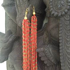 Genuine Natural Coral 15 String Necklace with Gold Dipped Sterling Silver Stringing and Clasp Coral Beads Jewellery Indian, Beads Jewellery Indian, Baby Annaprasana Ideas, Coral Beads Jewellery, Pagadala Mala, Coral Jewelry Set, Kyanite Earrings, String Necklace, Orange Jewelry