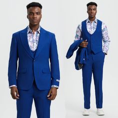 Step Into Sophistication With The Stacy Adams 3-Piece Men's Suit Set! This High-Quality Ensemble Features A Peak Lapel Jacket With A Hybrid Fit, Underarm Sweat Guards, And Ample Pockets, A Matching Vest With A Unique U-Neck Design And 4-Button Closure, And Comfortable Pants With An Expandable Waistband. Plus, No Tie Needed For This Modern Look. Available In Slim And Modern Fits From Sizes 34 To 66, This Suit Is All About Looking Dapper And Feeling Fantastic. Whether It's A Special Event Or A Bus Fitted Three-piece Suit For Summer Formal Events, Fitted Three-piece Suit For Summer Formal, Fitted Three-piece Summer Suit For Formal Occasions, Summer Fitted Three-piece Suit For Formal Occasions, Fitted Summer Three-piece Suit For Formal Occasions, Fitted V-neck Suits For Semi-formal Occasions, Elegant Fitted Three-piece Suit For Summer, Elegant Fitted Three-piece Summer Suit, Elegant Fitted Summer Three-piece Suit