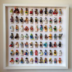 77 Lego Minifigures large frame display - Lego Minifigures Frame Display - 1 Lego Frame, Brick Bonds, Lego Display, Display Frames, Ribba Frame, Ikea Ribba Frames, Lego Craft, Lego Room, Lego Storage