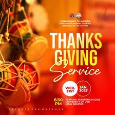 the poster for thanks giving service