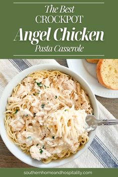 Angel Chicken is a comforting, creamy pasta dish that’s a breeze to prepare. This tender chicken in a delectably rich sauce mixed with angel hair is sure to please even the pickiest eaters, and is perfect for a weeknight dinner or a potluck. Plus it freezes beautifully!