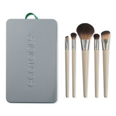 Start The Day Beautifully Makeup Brush Set - EcoTools | Ulta Beauty Eco Makeup, Essential Makeup Brushes, Eco Friendly Makeup, Holiday Makeup Looks, Best Drugstore Makeup, Dior Makeup, Affordable Makeup, Professional Makeup Brushes, Holiday Makeup