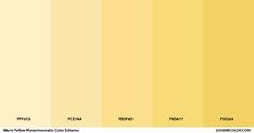 the color chart for yellow is shown