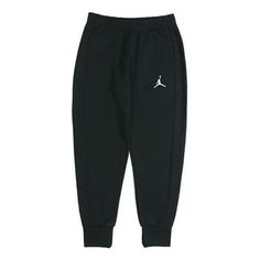 Air Jordan Knit Casual Sports Long Pants Black DD1786-010 (Men's/Joggers/Sports Trousers) Black Sweatpants With Ribbed Cuffs For Jogging, Air Jordan Sweatpants Outfit, Sportswear Pants With Ribbed Cuffs For Sports, Sporty Pants With Ribbed Cuffs For Sports, Black Sweatpants For Loungewear During Sports Season, Black Training Pants For Sports Season, Black Sweatpants For Training And Sports Season, Black Joggers For Sports, Black Sweatpants With Ribbed Cuffs For Gym