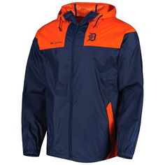 Upgrade your collection of Detroit Tigers gear by picking up this Flash Forward Challenger full-zip windbreaker jacket from Columbia. It features Omni-Shade technology, 40 UPF sun protection and water-resistant fabric, meaning you'll be able to stay cool, comfortable and dry throughout every wear. The embroidered Detroit Tigers logo leaves no doubt about your unwavering fandom. Machine wash, tumble dry low Officially licensed Pullover Omni-Shade technology blocks UVA and UVB rays Long sleeve Bra Orange Sporty Windbreaker For Sports, Orange Sporty Windbreaker, Sporty Orange Windbreaker, Orange Nylon Long Sleeve Windbreaker, Orange Sporty Windbreaker For Fall, Sporty Orange Windbreaker For Fall, Orange Long Sleeve Nylon Windbreaker, Orange Sporty Windbreaker For Outdoor, Orange Hooded Windbreaker For Outdoor