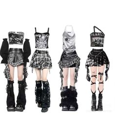 Emo Stage Outfits, Aespa Concert Outfit Ideas, Blackpink Outfit Ideas, Horror Protagonist Outfit, K Pop Outfits, Aespa Outfits, Kpop Stage Outfits, Dance Performance Outfits