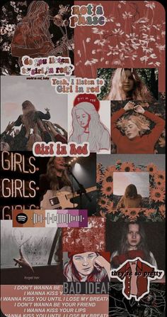 a collage of girls with sunflowers and other things on them, including the words bad idea