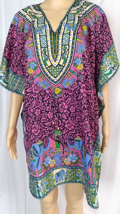 "Beautiful Bright Kaftan Top/Dress/Cover-up with Matching Fringes, with a Border of Blue Ribbon. Hebrew Israelite Fringes! Price includes Fringes! Bold Vibrant colors, Pleasant to the body, Waist tie. A great addition to your Summer wardrobe! Mannequin in photo is 5'8\" inches tall. *All dresses come with Fringes! If no Fringes are in the photo, it means you get to choose the color of Fringes to be added! I carry all colors of Fringes." Short Kaftan Tops, African Print Midi Skirt, Kaftan Top, Short Kaftan, Hebrew Israelite, Love My Sister, I Carry, Printed Midi Skirt, Dress Cover