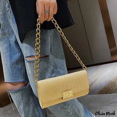 Olivia Mark - Yellow Solid Chain Bag - Casual, Contemporary Style Summer Nails Designs, Chains Accessories, Accessories Bag, Yellow Fashion, Nails Designs, Chain Bag, Summer Trends, Louis Vuitton Twist Bag, Work Fashion