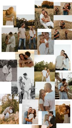 a collage of photos with people in the middle and one person holding his arm around another