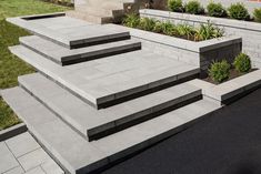 some steps that are made out of concrete