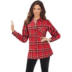 A relaxed fit gives way to this effortless top crafted in a soft flannel fabric, making for an easy take on a forever classic style. Dress it up with leggings and your favorite pair of boots. Plus Size Flannel, Flannel Tunic, Chambray Tunic, Short Sleeve Tunic Tops, Womens Flannel Shirt, Oversized Flannel, Flannel Women, Long Sleeve Flannel, Short Sleeve Tunic