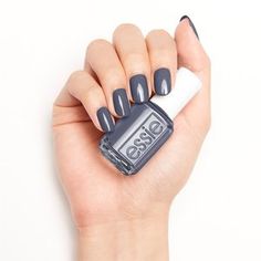 toned down Gray Nail Polish, Gray Nail, Essie Colors, Grey Nail Polish, Vegan Nail Polish, Cream Nails, Gray Nails, Deep Indigo, Essie Nail Polish