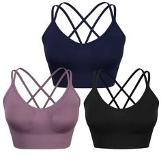 PRICES MAY VARY. 90% Nylon, 10% Spandex Imported Pull-On closure Cute Crisscross Design-This strappy sports bra featuring a multi crisscross design in the back helps you move with ease.Longline design offers the stability and comfort.Cross back design offers a extra back support, fashionable and stylish, also perfect under with open tops, T-Shirt or under sports clothes. SOFT BREATHABLE MATERIAL-This cross back strappy sports bra is made from 90% NYLON and 10% SPANDEX.The fabric is smooth and so Criss Cross Bra, Workout Bra, Sports Clothes, Bra For Women, Sleep Bra, Big Belly, Strappy Sports Bras, Padded Sports Bra, Yoga Bra