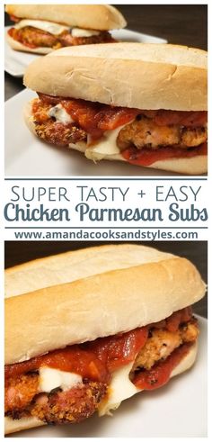 Chicken Parmesan Sandwich, Sub Sandwich, Sandwhich Recipes, Best Sandwich Recipes, Easy Chicken Parmesan, Chicken Sandwich Recipes, Sub Sandwiches, Tasty Chicken, Chicken Parm