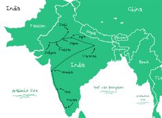 a map of india showing the major cities and rivers in each country's borders