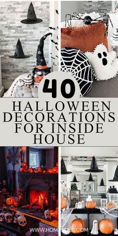 halloween decorations for the house with text overlay