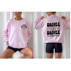 Dance Mom Sport Sweatshirt Hip Hop Dance Tops With Graphic Print, Hip Hop Graphic Print Tops For Dance, Long Sleeve T-shirt With Letter Print For Dance, Long Sleeve Letter Print T-shirt For Dance, Long Sleeve Cotton T-shirt For Dance Class, Graphic Print Crew Neck Sweatshirt For Dance, Crew Neck Sweatshirt With Letter Print For Dance, Cotton Graphic Print Sweatshirt For Dance, Crew Neck Graphic Print Sweatshirt For Dance