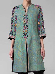 Color: GREEN, Size: 4XL Green Embroidered Long Sleeve Tops, Green Tunic Blouse For Fall, Green Tunic Top For Fall, Green Embroidered V-neck Blouse, Green V-neck Embroidered Blouse, Green Tunic Tops For Spring, Green Tunic Blouse For Spring, Spring Green Tunic Blouse, Casual Green Tunic Blouse