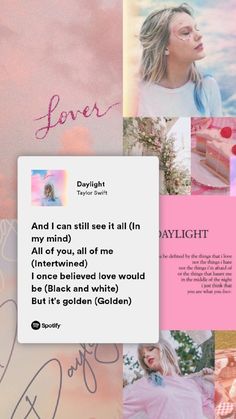 a collage of photos with the words love written in pink and white on them