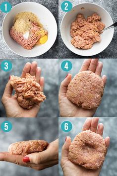 the steps to make hamburger patties are shown