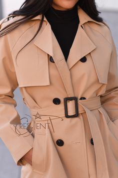 Introducing the CRESCENTT Classic Luxury Trench Coat, a modern yet timeless addition to your outerwear collection. This classic coat features a belted waist and a double layer button up closure. It is perfect for windy and chilly temperatures, and adds an elegant chique look to any outfit. With its comfortable, stretch fabric and classic silhouette, the CRESCENTT Luxury classic below-knee trench coat is perfect for chilly temperatures. With quality details such as fully weather seal pockets and Trench Coat Spring, Green Trench Coat, Coat Spring, Red Trench Coat, Classic Coat, Classic Trench Coat, Duster Jacket, Womens Khakis, Classic Coats