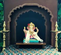 #paperdecoration #ganapati #decoration Ganapati Decoration Theme, Gauri Ganpati Decoration Ideas, Ganesha Decoration Ideas, Ganapati Decoration Ideas, Ganesh Decoration Ideas, Bappa Decoration, Ganesha Decoration