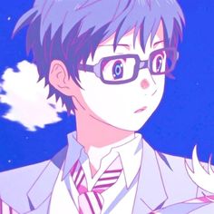 an anime character with glasses and a tie