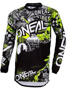 a black and green jersey with the words oneal printed on it