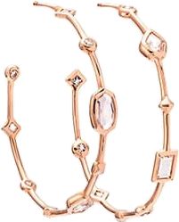 Luxury Rose Gold Earrings With Gemstone Accents, Modern Rose Gold Cubic Zirconia Jewelry, Modern Rose Gold Jewelry With Cubic Zirconia, Elegant Hoop Jewelry With Gemstone Accents, Elegant Rose Gold Hoop Earrings With Diamond Accents, Elegant Round Hoop Earrings With Gemstone Accents, Modern Rose Gold Diamond Hoop Earrings, Rose Gold Earrings With Gemstone Accents, Elegant Rose Gold Earrings With Gemstone Accents