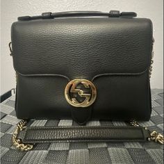 Purchased This Bag 3 Years Ago. Don’t Reach For It Anymore So I Wanted To Rehome It To Someone Who’d Appreciate It More. Worn About 4 Times. Leather In Excellent Condition. No Stains In The Interior. Minimal Scratches On Logo Hardware. No Dust Bag Included But I Can Add Gucci Shopping Bag. Gucci Dollar Calfskin Interlocking, Gucci Shopping Bag, Interior Minimal, Bags Gucci, On Logo, Gucci Bags, Top Handle, Calf Skin, Dust Bag