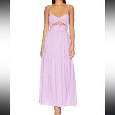 This Lavender Dress Is So Pretty And Flattering!! Elegant Lavender Maxi Dress For Brunch, Spring Lavender Maxi Dress, Chic Lavender Maxi Dress For Brunch, Chic Lavender Sleeveless Maxi Dress, Chic Lavender Midi Dress For Summer, Elegant Purple Maxi Dress For Day Out, Chic Mauve Dresses For Vacation, Chic Mauve Dress For Vacation, Chic Mauve Vacation Dress