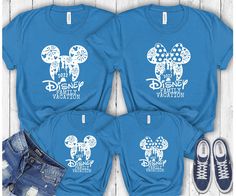 Custom Disney Vacation  Family Matching Trip 2022 Tshirt Family Sweatshirts Matching Disney, Family Matching Graphic T-shirt For Disney Trips, Disney Shirts For Family 2023, Family Reunion Shirts Designs, Disney Matching Shirts, Family Shirts Disney, Family Disney Shirts Matching, Disney Universal Studios, Disney Family Vacation Shirts