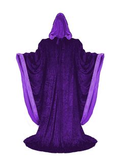 PRICES MAY VARY. Wizard Robe: This long, flowing robe is made from crushed poly-velvet. Its deep hood and oversized bell sleeves are fully lined in satin (the body of the robe is unlined). Hooded cape cloak has a yoked shoulder area, and the sleeves are gathered slightly onto the shoulders, giving an elegant and full, draped look. The hooded cloak wizard robe ties in front at the throat with a long tie made from the same velvet material as the body of the cloak. Adult Robe with Hood and Sleeves: Wizard Robe, Robe With Hood, Wizard Robes, Cape Costume, Cape Cloak, Hooded Cape, Hooded Cloak, Masquerade Party, Velvet Material