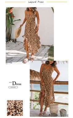 FREE SHIPPING 90s Summer Dress Casual Tie Dye JKP4365 Casual Leopard Print V-neck Maxi Dress, Leopard Print V-neck Beach Dress, Bohemian Leopard Print Beach Dress, Leopard Print Summer Vacation Dresses, Summer Vacation Leopard Print Dresses, Sleeveless Leopard Print Beach Dresses, Bohemian Leopard Print Vacation Dress, Trendy Chiffon Dresses For The Beach, Chic Leopard Print Beach Dress