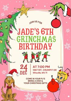 the grinchmas birthday party is going on at 7pm, and it's time to celebrate