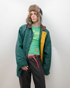 Cool vintage 80s utility dropped shoulder wind breaker jacket in green color. Awesome piece to add some vintage feel to your outfit. Size L, runs big so it could fit XL. Pit to pit measures 52in and length 34in. Size on the label L. No inside material label, feels like polyester. Model usually wears size S and 183cm tall. Great condition, keep in mind that it is vintage item and signs of natural wear/age might appear. If you have any questions about item don't hesitate to message us. When buying Military Style Green Cotton Windbreaker, Green Utility Windbreaker For Streetwear, Oversized Green Long Sleeve Utility Jacket, Green Utility Outerwear For Outdoor, Vintage Green Windbreaker For Outdoors, Vintage Green Windbreaker For Outdoor, Green Cotton Parka For Outdoor Activities, Oversized Green Cotton Utility Jacket, Vintage Green Windbreaker For Streetwear