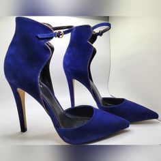 This Is A Brand New Pair Of Messeca New York 4" Navy Suede Heels With Gold Piping. In Us Size 9/Eu Size 40. Tried On Only But Never Worn Outside. We're Originally$195 Brand New. Box Not Available But Will Arrive In Sealed Storage Container. Buying These Shoes Helps Support Hodgepodge Farm And Rescue, A 501(C)(3) Non-Profit Animal Rescue. Buy Some Heels To Help Some Hooves! Blue Ankle-high Heels For Party, Ankle-high Blue Heels For Party, Royal Blue High Heel Evening Heels, Royal Blue Pointed Toe Heels For Spring, Chic Royal Blue Pointed Toe Heels, Blue Ankle-high Heels With 4-inch Heel, Blue Pointed Toe Heels For Night Out, Blue Ankle-high Formal Heels, Blue Ankle-high Heels For Formal Occasions